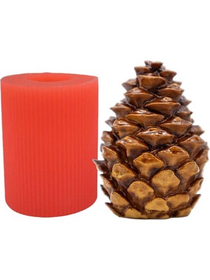 Büyük Kozalak Silikon Mum Kalıbı 9 x 6  cm