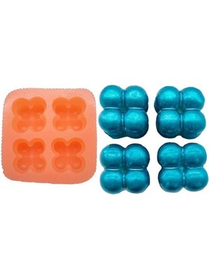 Küçük 4'lü Bubble Silikon Mum Kalıbı 3.5 x 3.5  cm