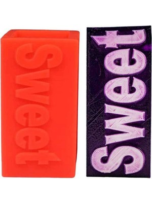 Sweet Yazılı Silikon Mum Kalıbı 5 x 5 x 12  cm