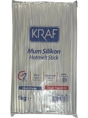 Kraf 4007 Mum Silikon Şeffaf Ince 30 cm 1 kg