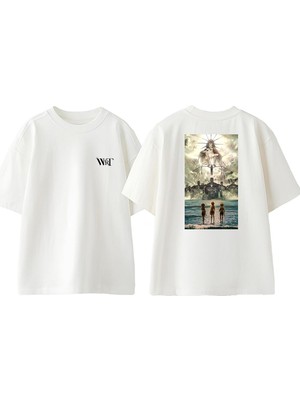 Attack On Titan 41 Tasarım Sırt Baskılı Pamuk Beyaz Oversize T-Shirt