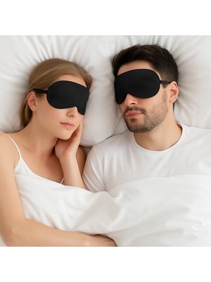 Hasby 2'li Siyah Uyku Bandı Seti – Işık Geçirmez Göz Maskesi Kadın Erkek Için Konforlu Uyku Gözlüğü