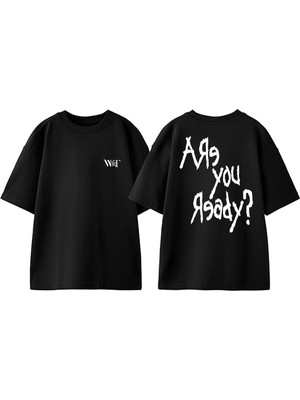 Korn Are You Ready Tasarım Sırt Baskılı Pamuk Siyah Oversize T-Shirt