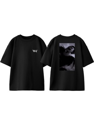 Death Note 4 Tasarım Sırt Baskılı Pamuk Siyah Oversize T-Shirt