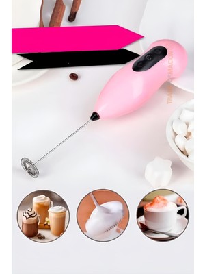 Süt Köpürtücü Kahve Karıştırıcı Mini Pilli Mixer Çırpıcı 720459