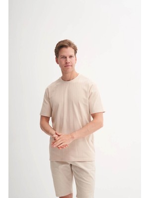 Cazador Bisiklet Yaka Bej Erkek T-Shirt 4121