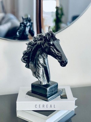 Luxury Dekoratif At Büst Heykeli Büyük Boy 37 cm x 26 cm Masa Üstü At Biblosu 1 Adet