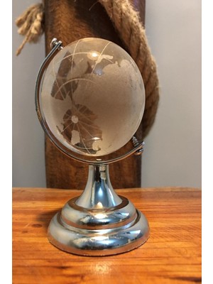 Luxury Dönen Kristal Cam Dünya Küre Hediyelik Masa Süsü Ofis 1 Adet