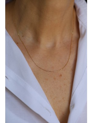 14 Ayar Altın Forse Zincir 1 mm