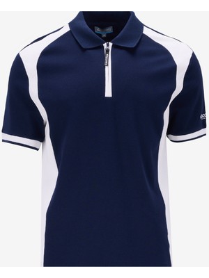 Discovery Expedition D5SM-TST3804 Lacivert - Beyaz Relaxed Düz Erkek Polo T-Shirt