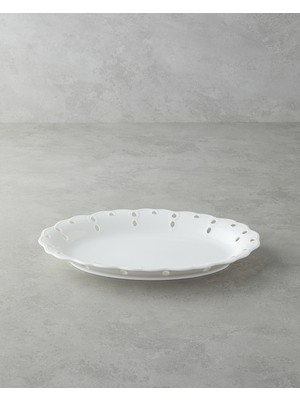 English Home Elodie Porselen Kayık Tabak 35 cm Beyaz