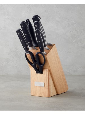 Hecha Master Paslanmaz Çelik 8 Parça Bıçak 34.5X34X33.5X24.5X21 cm Siyah