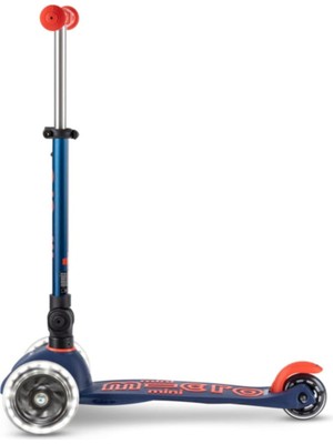 Micro Mini Deluxe Foldable 3 Tekerlekli Scooter LED Navy Blue