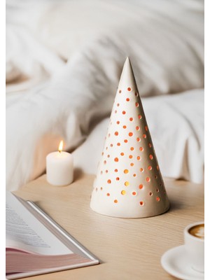 Lalezen Home Luxury Seramik Ay Işığı Ağaç Mumluk 1 Adet