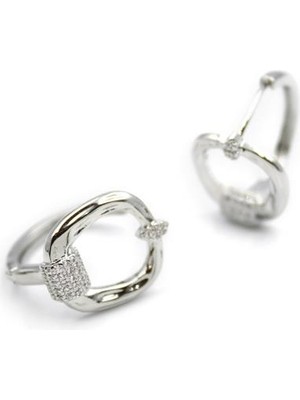 Taşlı Küpe - Gümüş