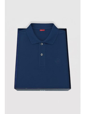 Ds Damat Slim Fit Indigo Kutulu Polo Yaka T-Shirt 4HC14ORTKPLO1