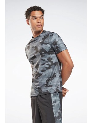 Reebok TRAIN CAMO TECH TEE Siyah Erkek Kısa Kol T-Shirt