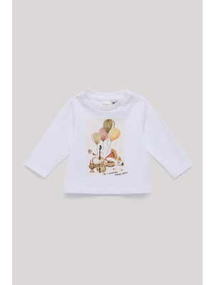 Layette Bg Store Erkek Bebek Ekru T-Shirt Kısa Kol Polo Yaka Dantel Kumaş ile Şık Tasarım