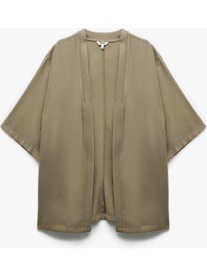 Koton Gizli Cepli Viskon 3/4 Kol Oversize Kimono