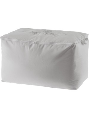 Madame Coco Gri Çiçek Desen Baskılı Hurç 64x41x35 cm Polipropilen Malzeme ile Pratik Saklama