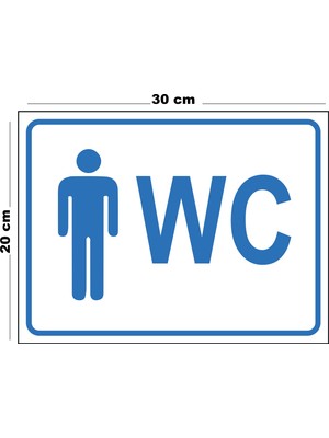 Lucena Metal Erkek Wc 20CM x 30CM A4 Büyüklüğünde Uyarı Levhası Yönlendirme Tabelası