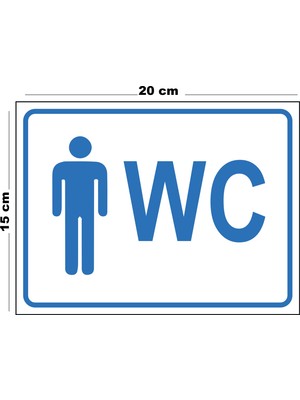 Lucena Metal Erkek Wc 15CM x 20CM Uyarı Levhası Yönlendirme Tabelası