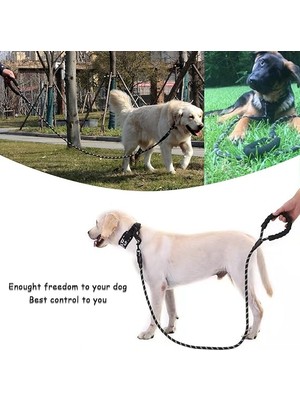 Karanlıkta Parlayan 130 cm Reflektörlü Köpek Gezdirme Tasması Büyük Irk Köpekler Için Siyah Renk Sağlam ve Dayanıklı 130 Reflektörlü Köpek Tasması Kayışı Klipsli