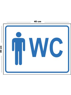 Lucena Metal Erkek Wc 30CM x 40CM A3 Büyüklüğünde Uyarı Levhası Yönlendirme Tabelası