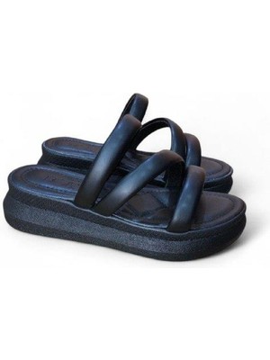 Garantili Ortopedik Günlük Rahat Düz Taban Şık Kadın Terlik 36-37-38-39-40 Numara Siyah