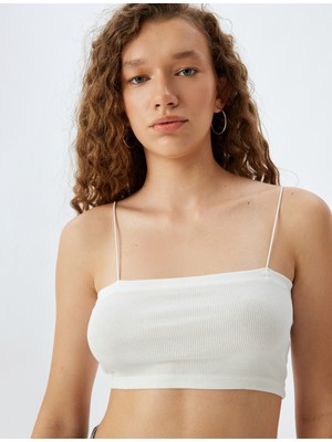 Koton Fitilli Ip Askılı Slim Fit Crop Kadın Atlet