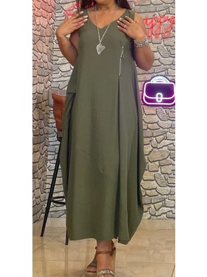 Fermuar Detaylı Cepli Elbise