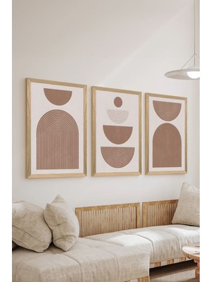3 Parça Ahşap Çerçeve Görünümlü Mdf Poster Tablo Seti - Set 43