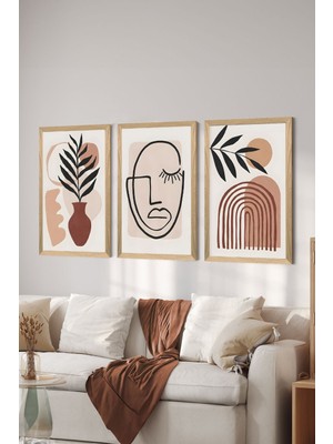 3 Parça Ahşap Çerçeve Görünümlü Mdf Poster Tablo Seti - Set 69