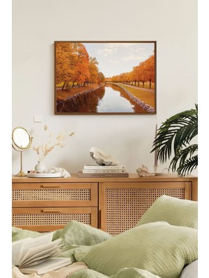 Tek Parça Kahverengi Gerçek Ahşap Çerçeveli Tablo Seti - Model 13