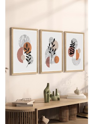 3 Parça Ahşap Çerçeve Görünümlü Mdf Poster Tablo Seti - Set 113