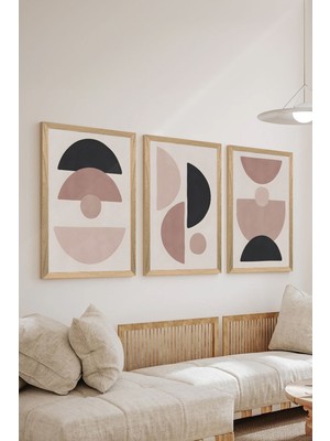 3 Parça Ahşap Çerçeve Görünümlü Mdf Poster Tablo Seti - Set 71