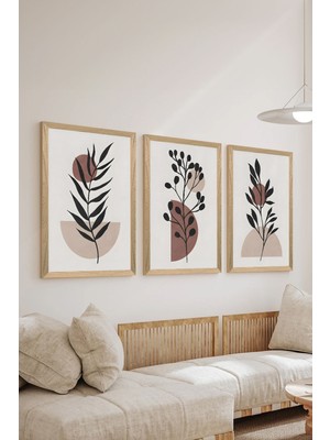 3 Parça Ahşap Çerçeve Görünümlü Mdf Poster Tablo Seti - Set 59