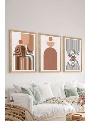 3 Parça Ahşap Çerçeve Görünümlü Mdf Poster Tablo Seti - Set 68