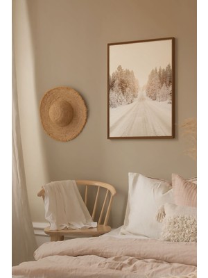 Tek Parça Kahverengi Gerçek Ahşap Çerçeveli Tablo Seti - Model 31