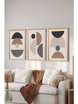 3 Parça Ahşap Çerçeve Görünümlü Mdf Poster Tablo Seti - Set 88
