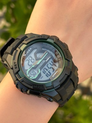 Jaga Dijital Alarm+Kronometre+Işık ve Takvimli 5 Atm Genç Spor Erkek Kol Saati JG020