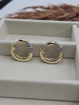 Vip Altın Kaplama Zirkon Taşlı Ring Küpe