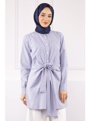 İmaj Butik Lacivert Bel Bağlamalı Tunik