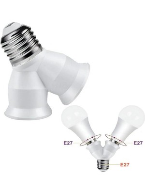Ayt Ledx DY-101 E27 Duy Çoğaltıcı ABS Plastik Malzemeden Tek Duydan Çift E27 Lamba Bağlantısı