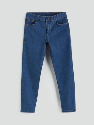 LC Waikiki LCW Kids Slim Fit Jean Pantolon Erkek Çocuk Beli Lastikli Düz Desen Denim 13 - 14 Yaş S5