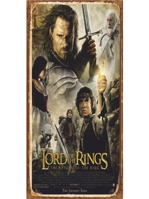 Yüzüklerin Efendisi Sinema Mini Retro Ahşap Poster