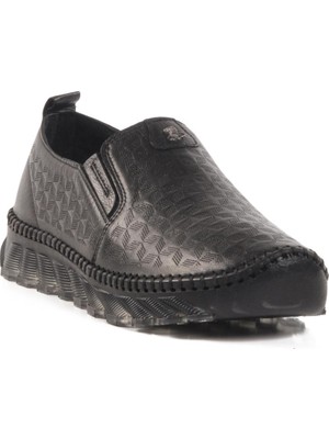 25401002Y Z Siyah  Deri Kadın Günlük Ayakkabı