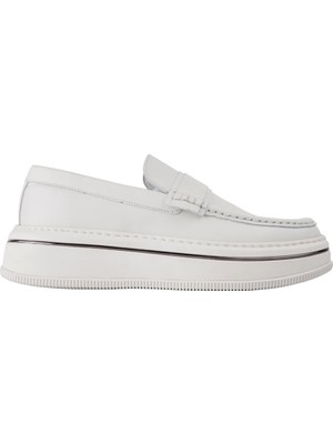 Marcomen 21324 Beyaz Loafer Derı Ayakkabı