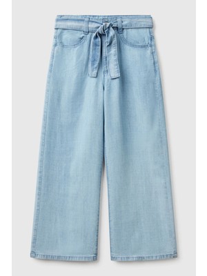 United Colors Of Benetton Wide Leg Yüksek Bel Bol Paça Pantolon Kız Çocuk Pantolon 4FFKCE03Q