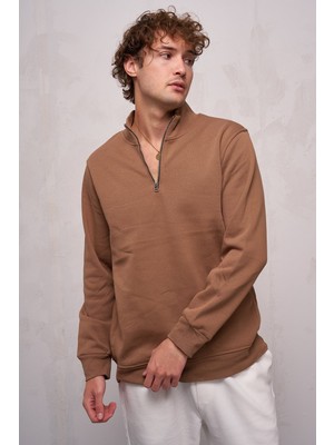 John Borners Erkek Üç Iplik Yarım Fermuarlı Sweatshirt
